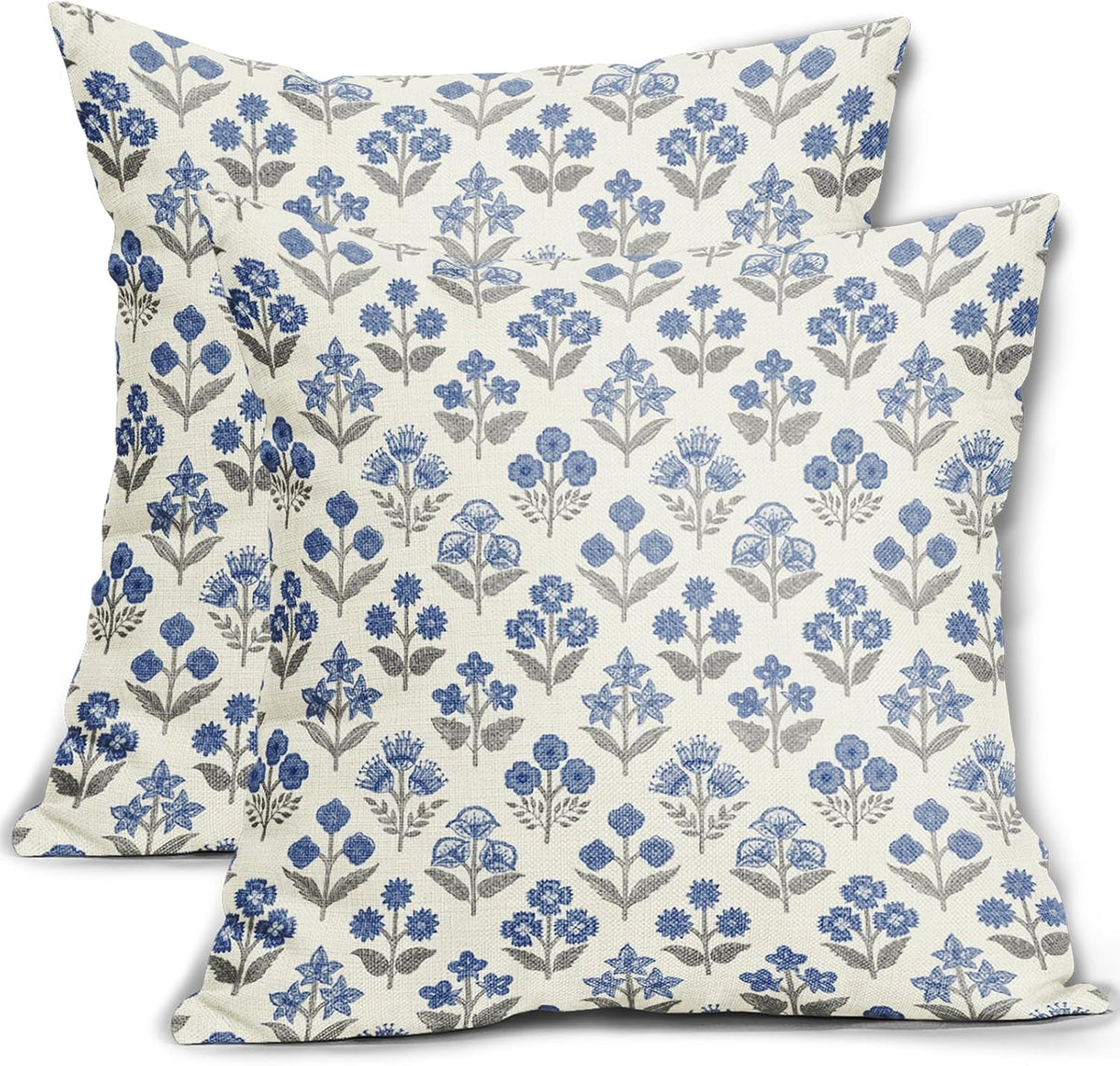 18"L x 18"W linen throw pillow accessories in Blue Grey