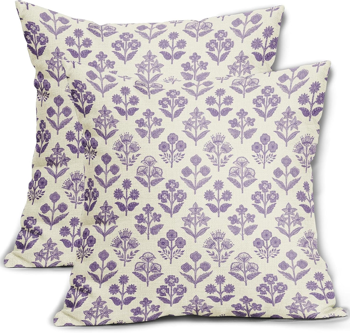 18"L x 18"W linen throw pillow accessories in Purple