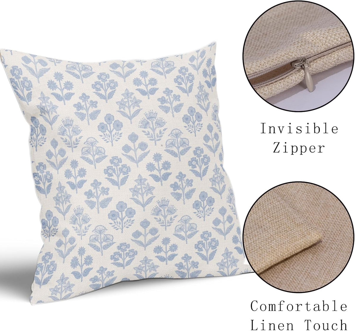 18"L x 18"W polyester throw pillow accessories in Baby Blue, alternate view 4