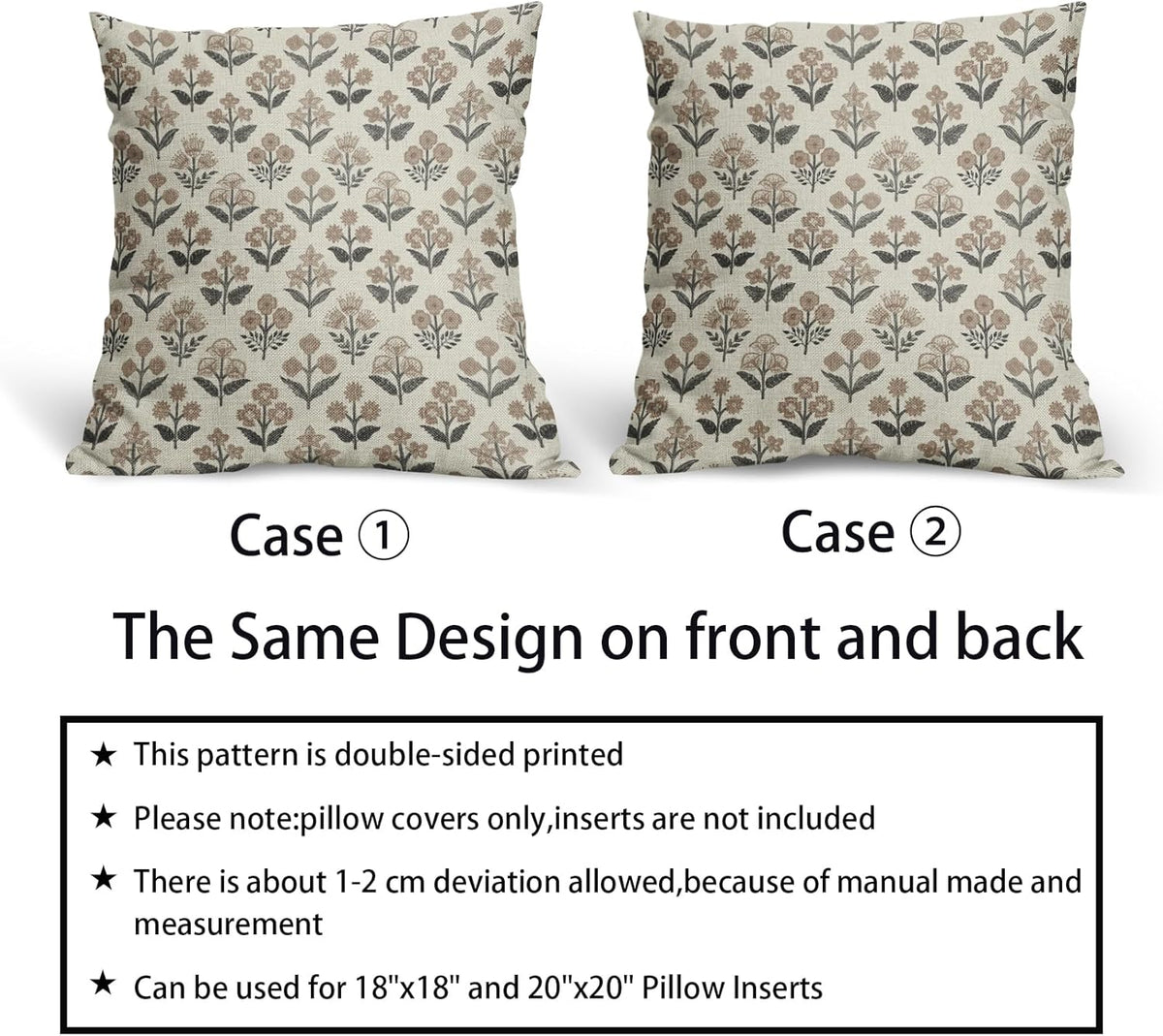 20"L x 20"W linen throw pillow accessories in Black Brown, alternate view 6