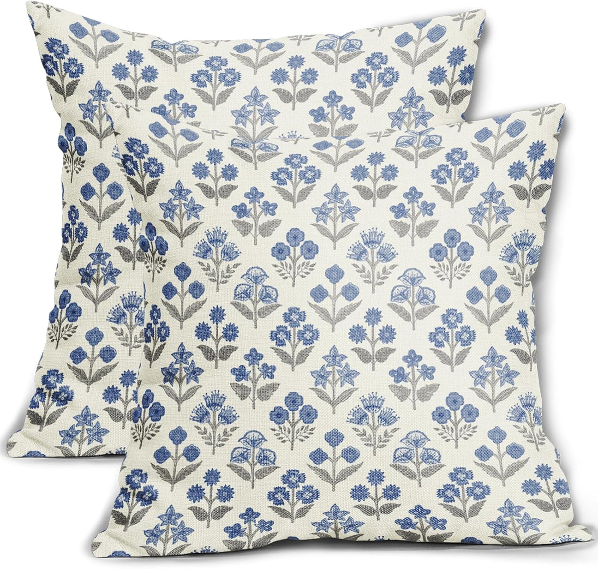 20"L x 20"W linen throw pillow accessories in Blue Grey