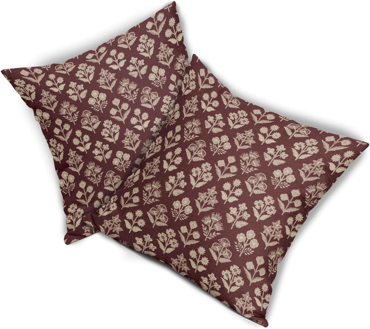 20"L x 20"W linen throw pillow accessories in Burgundy Red Cream, alternate view 8