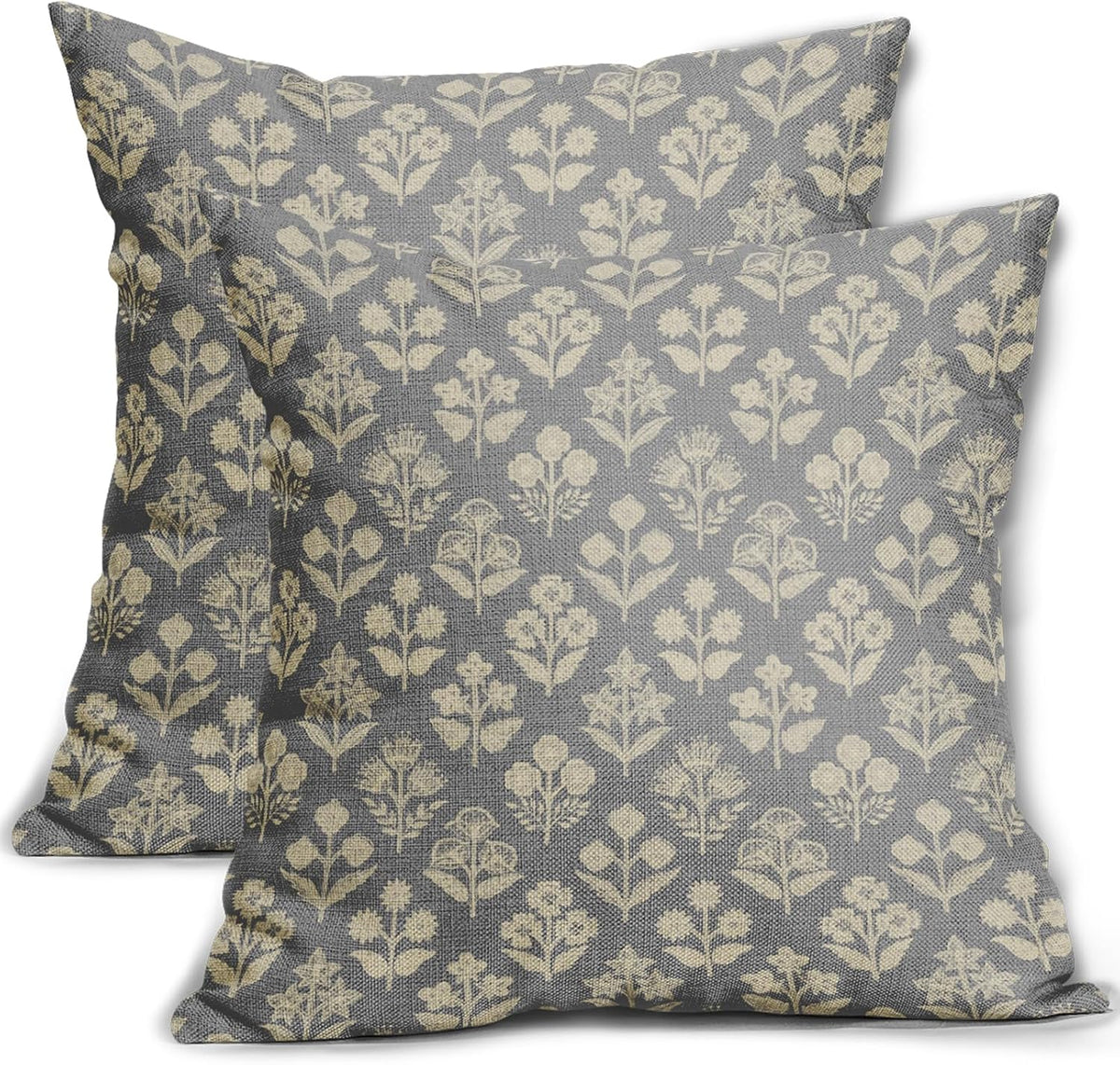 20"L x 20"W linen throw pillow accessories in Grey Cream