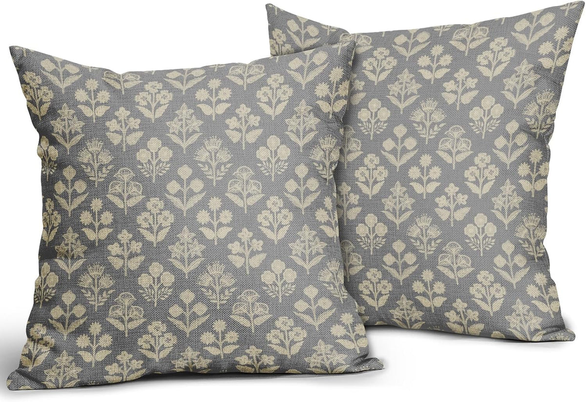 20"L x 20"W linen throw pillow accessories in Grey Cream, alternate view 2