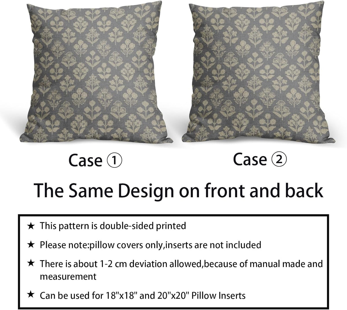 20"L x 20"W linen throw pillow accessories in Grey Cream, alternate view 6