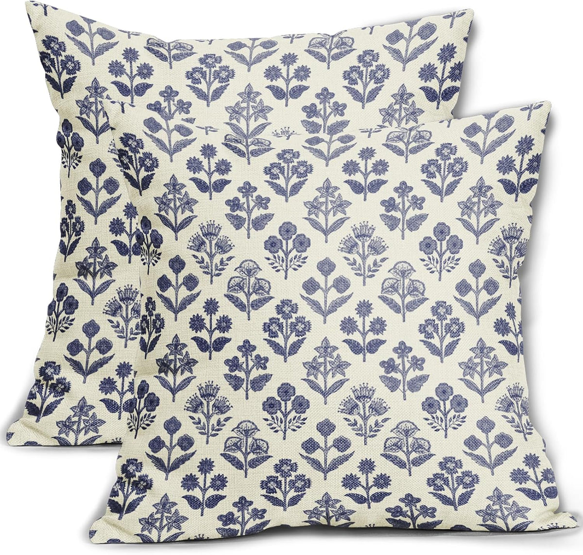 22"L x 22"W linen throw pillow accessories in Navy Blue