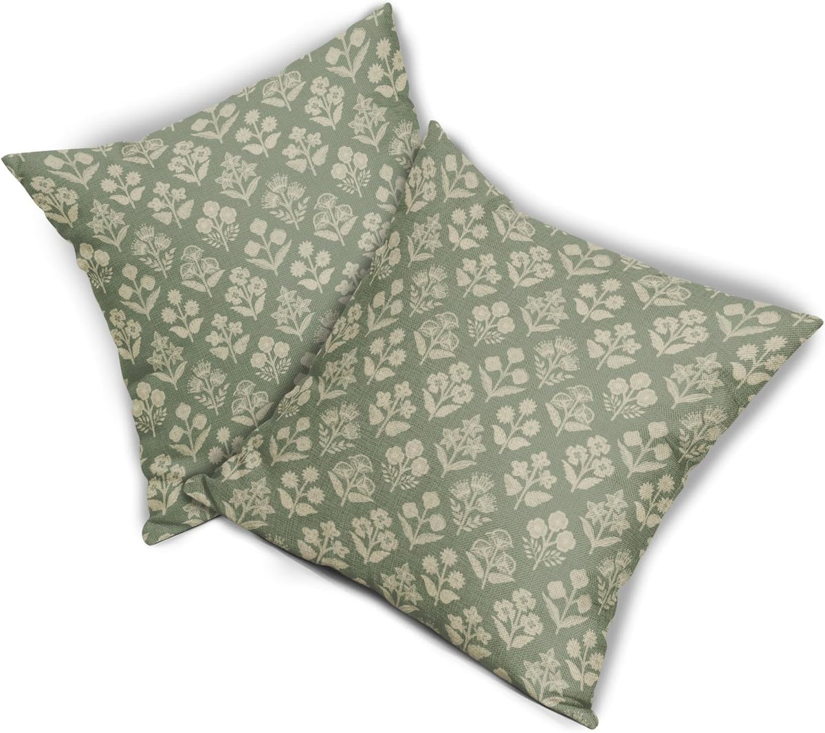 22"L x 22"W linen throw pillow accessories in Sage Green Cream, alternate view 8