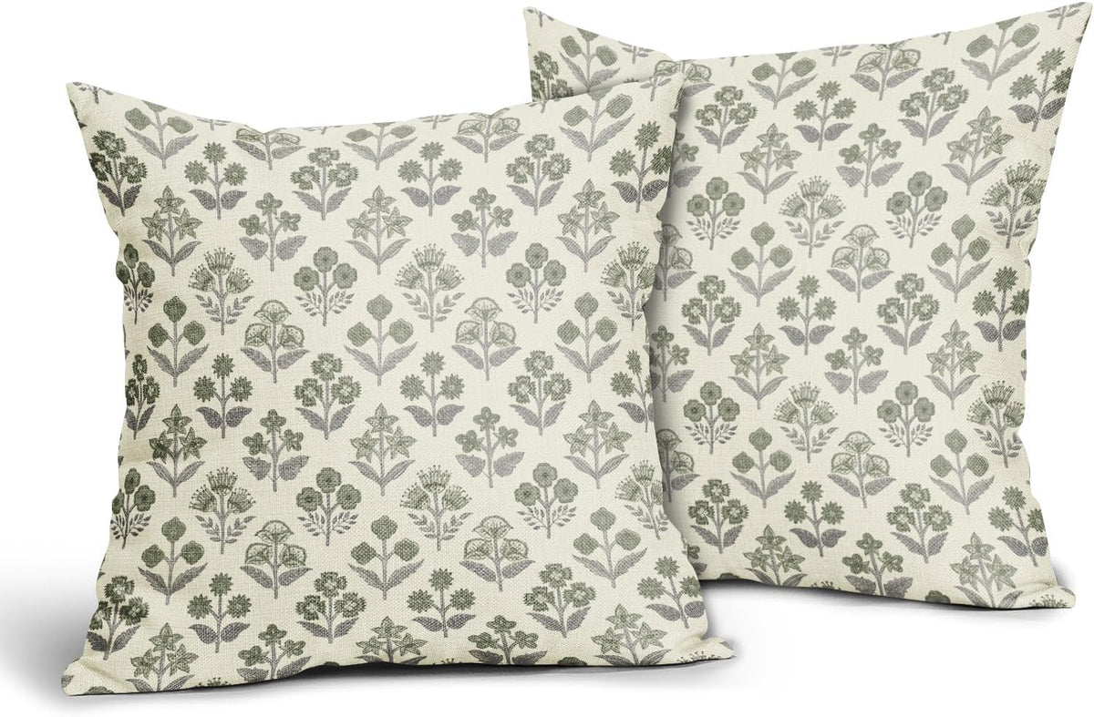 24"L x 24"W linen throw pillow accessories in Green Grey, alternate view 2