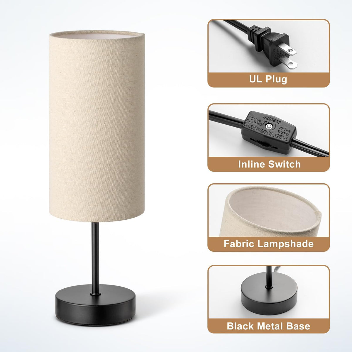 4.45"D x 4.45"W x 13.78"H metal table lamps, alternate view 3