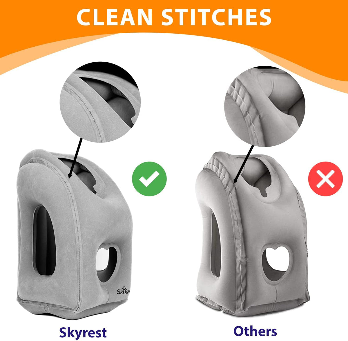 Medium travel pillows in Grey, alternate view 3