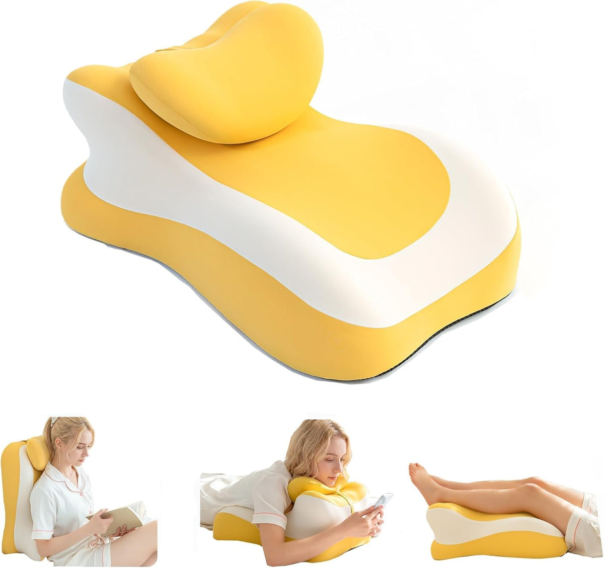 memory foam backrest pillows in Yellow