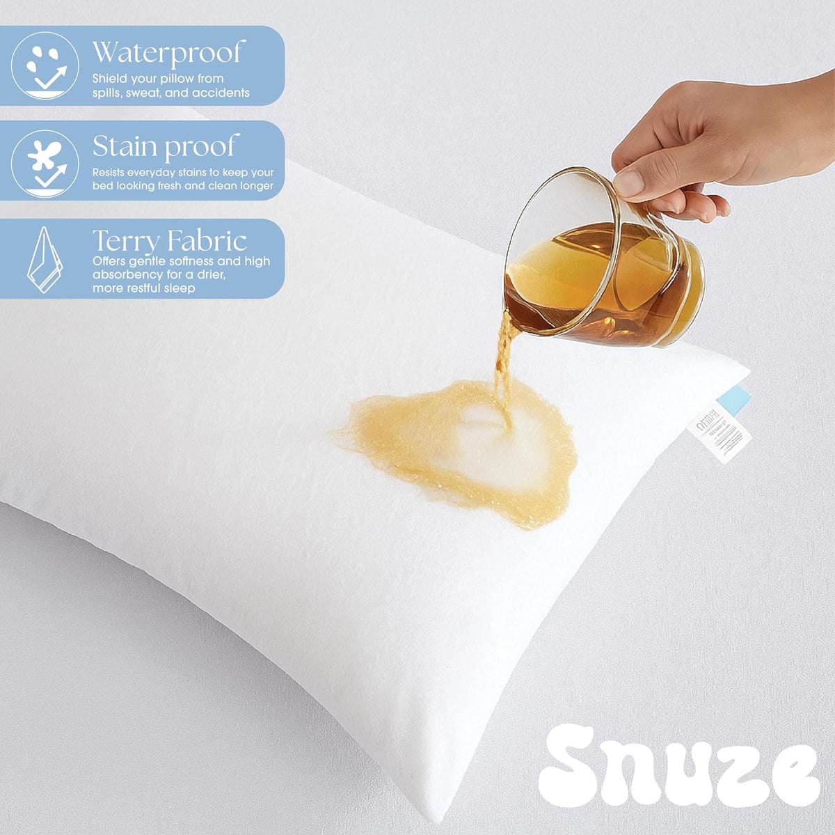 Standard Queen polyester pillowcases in White, alternate view 3