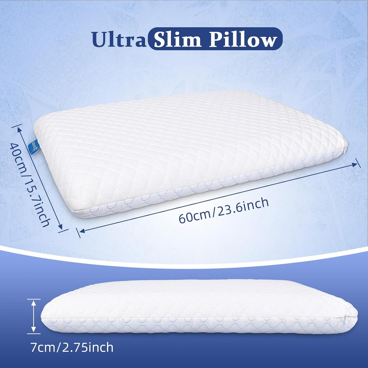 Standard 2pack (2.75"h) memory foam pillows, alternate view 4