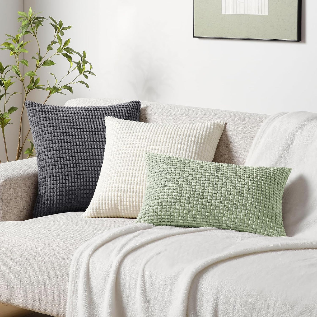 16"L x 16"W polyester throw pillow accessories in Yml Dark Grey, alternate view 7