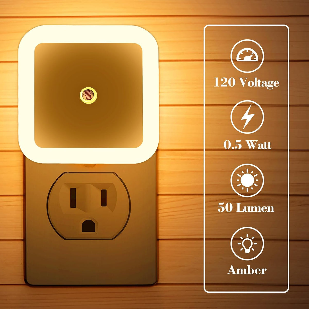 1.6"D x 2.5"W x 2.5"H plastic night lights & ambient lighting, alternate view 5