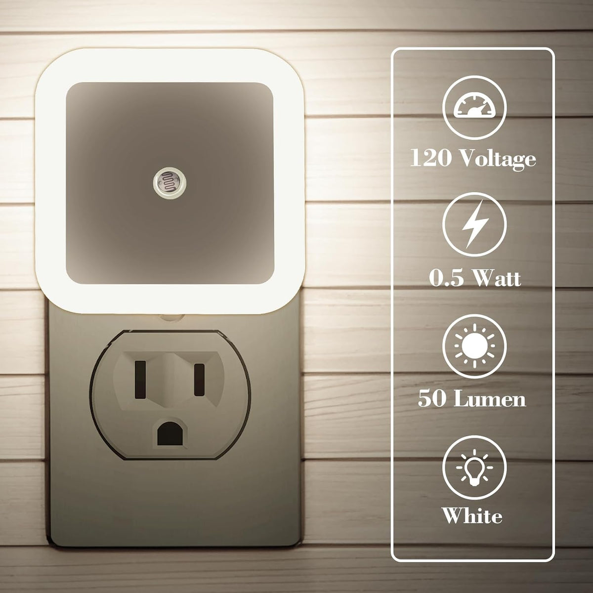 1.6"D x 2.5"W x 2.5"H plastic night lights & ambient lighting, alternate view 5