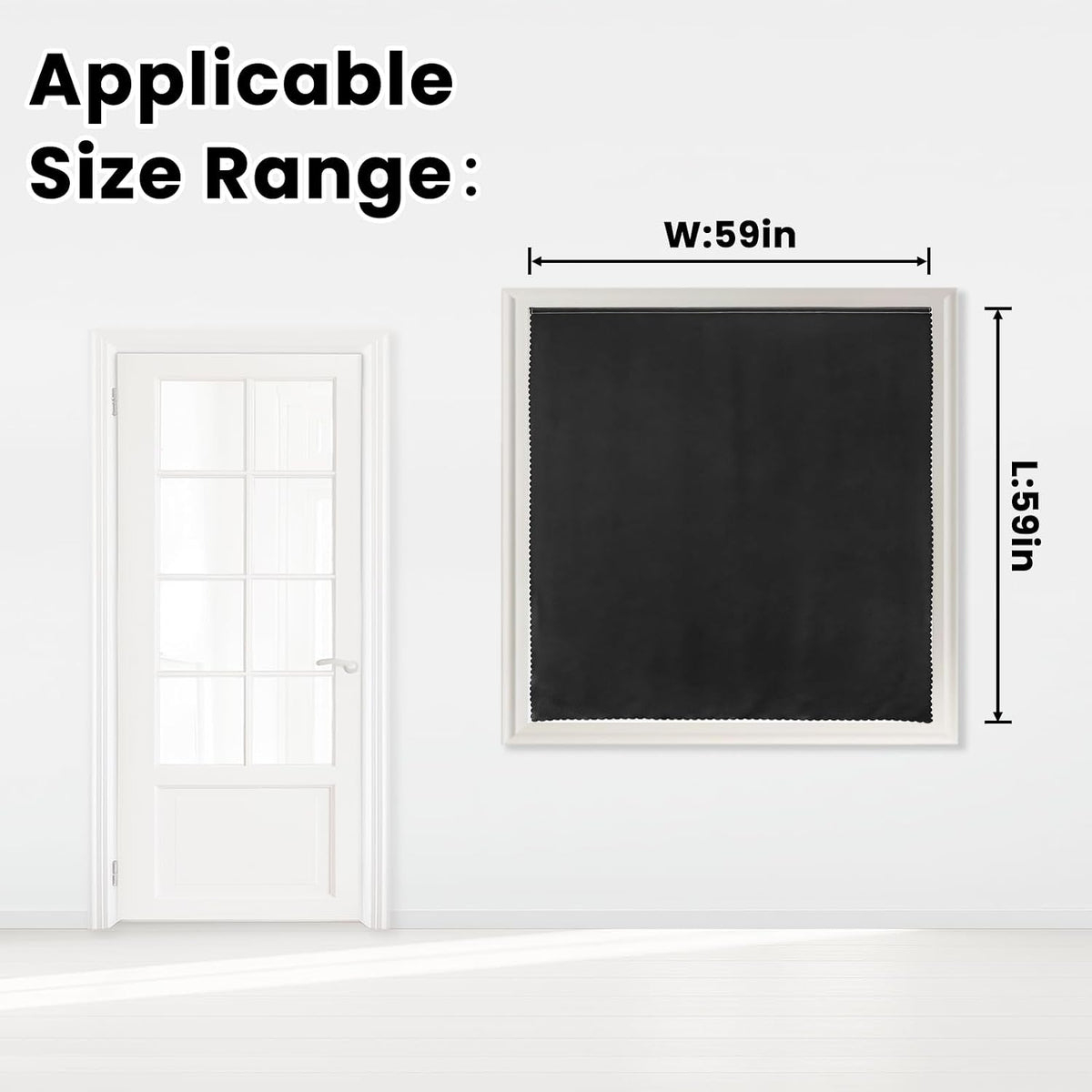 59"L x 59"W polyester curtains in Black, alternate view 7