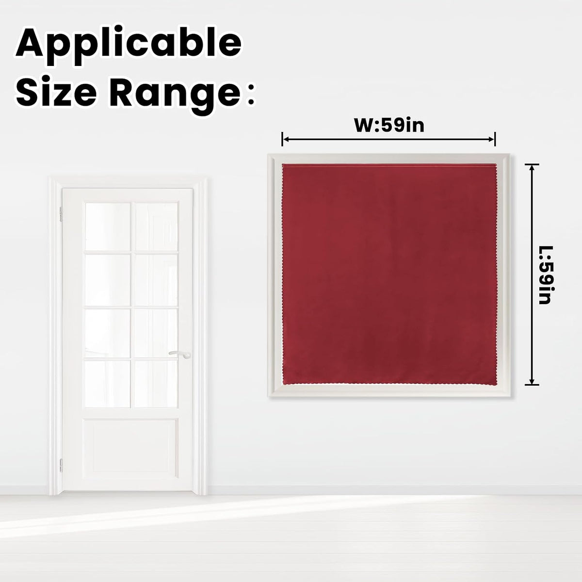 59"L x 59"W polyester curtains in Burgundy, alternate view 7