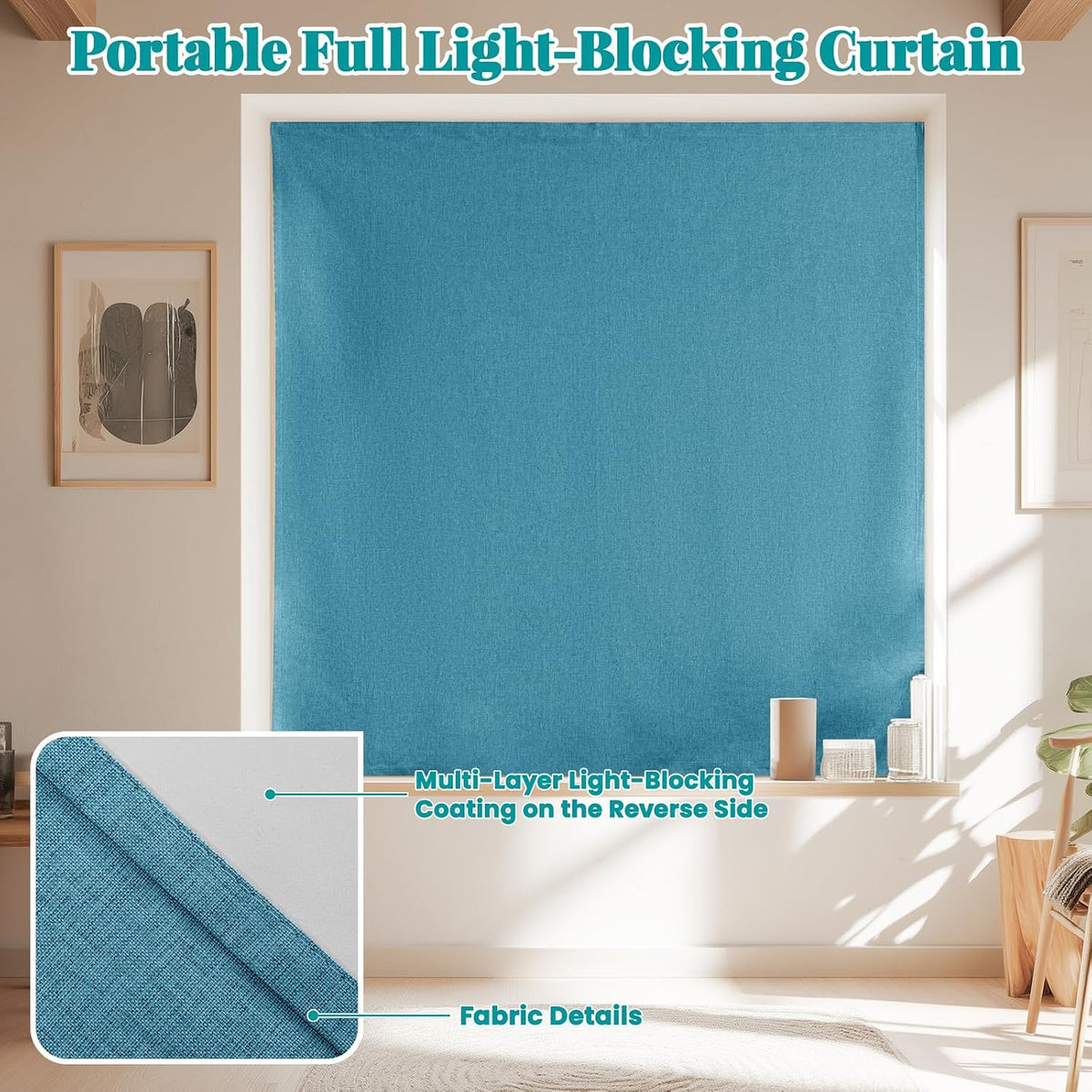 60"L x 52"W polyester curtains in Stone Blue, alternate view 6
