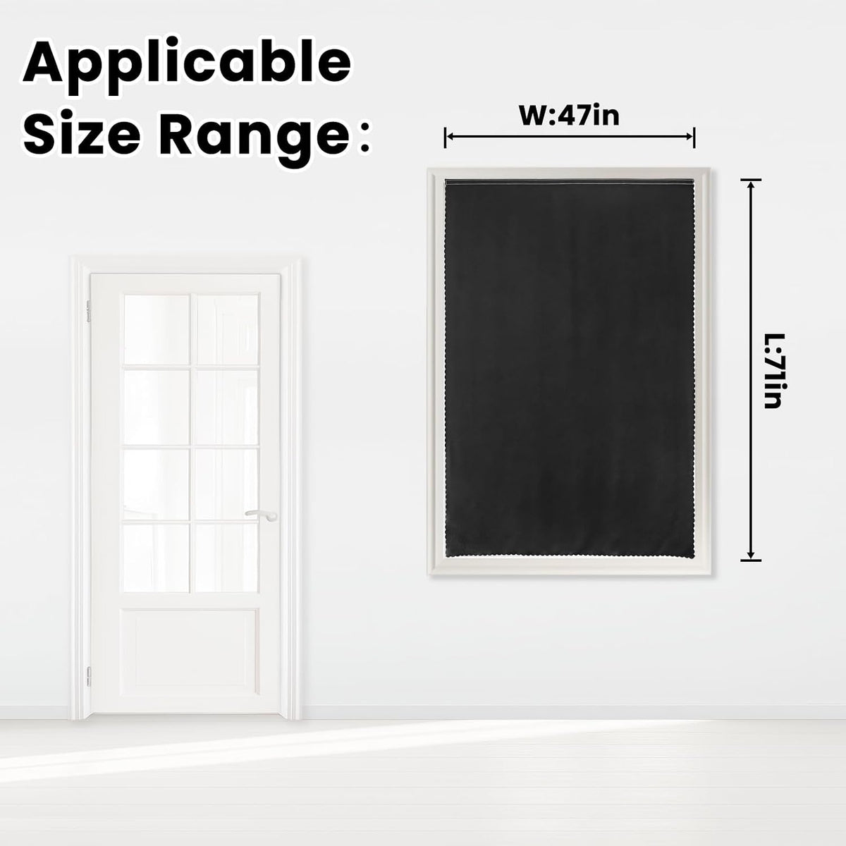 71"L x 47"W polyester curtains in Black, alternate view 7