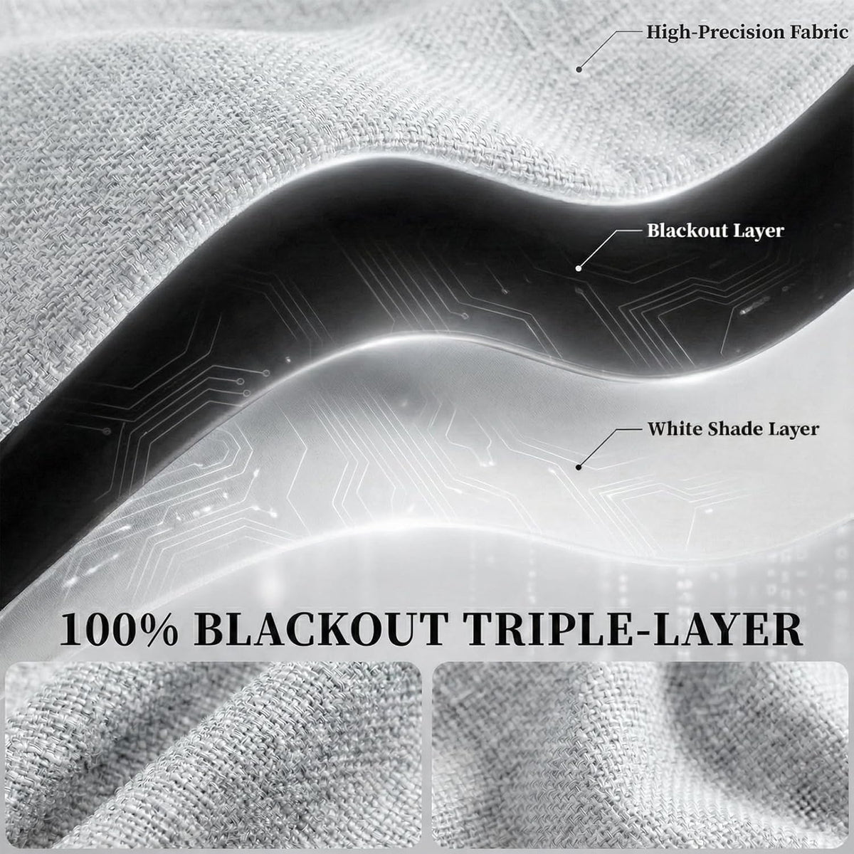 72"L x 46"W polyester curtains in Off-white, alternate view 4