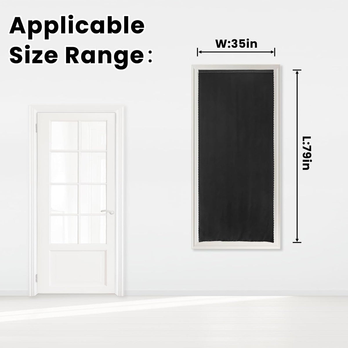 79"L x 35"W polyester curtains in Black, alternate view 7