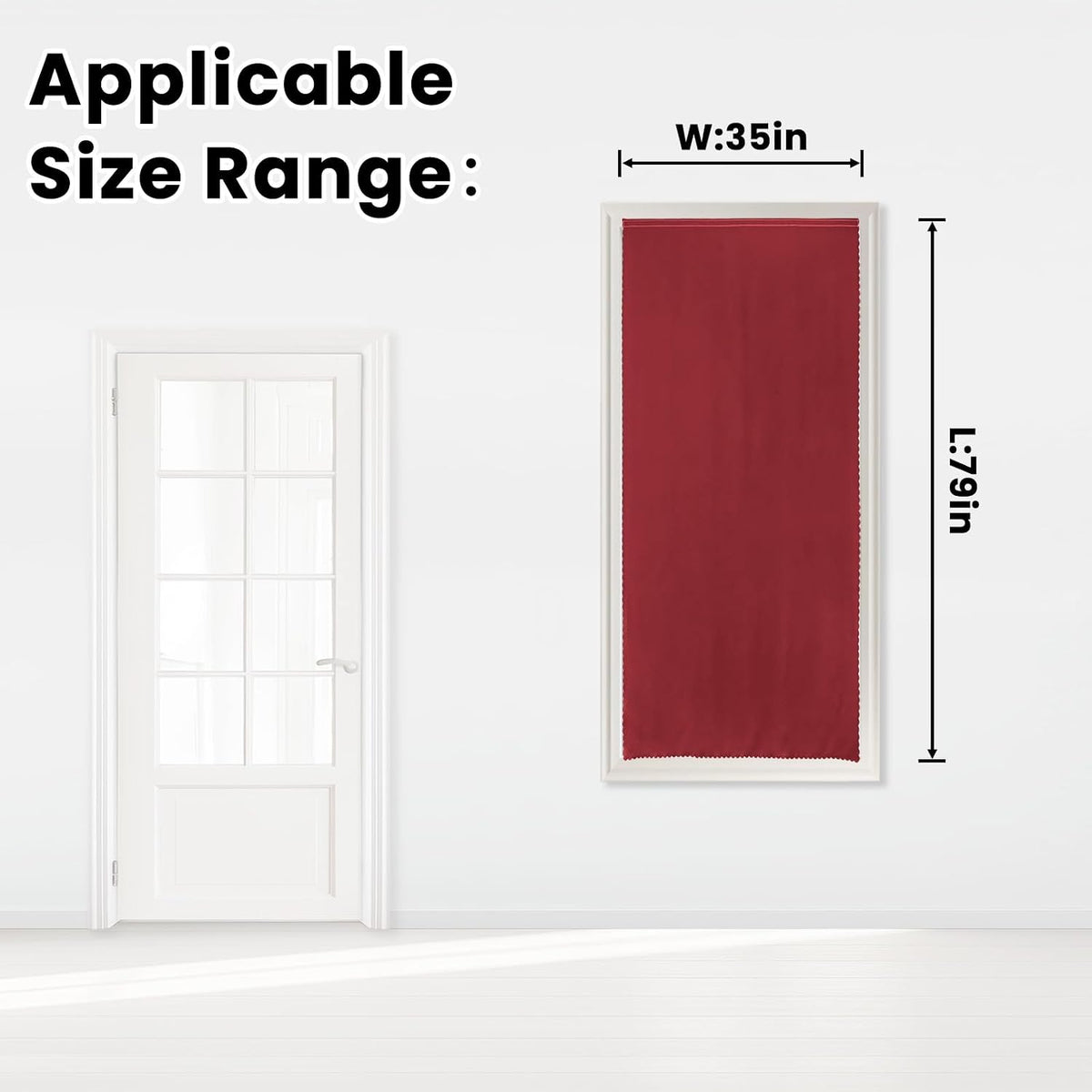 79"L x 35"W polyester curtains in Burgundy, alternate view 7