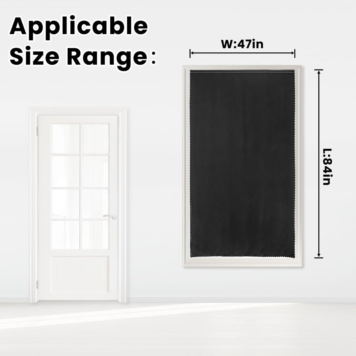 84"L x 47"W polyester curtains in Black, alternate view 7