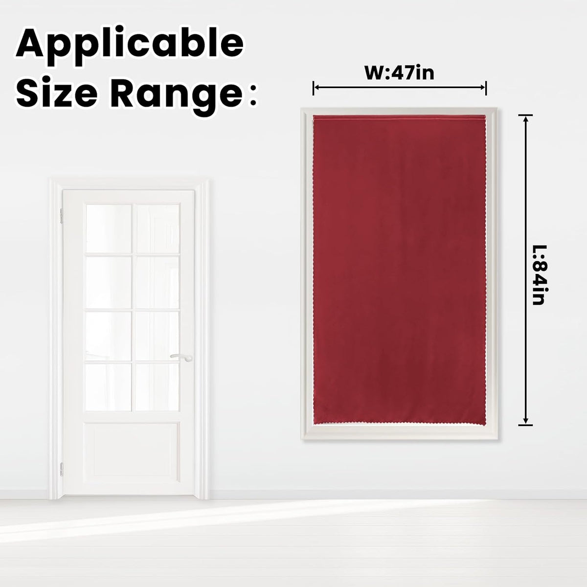 84"L x 47"W polyester curtains in Burgundy, alternate view 7