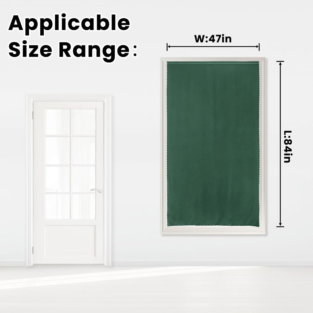 84"L x 47"W polyester curtains in Dark Green, alternate view 7