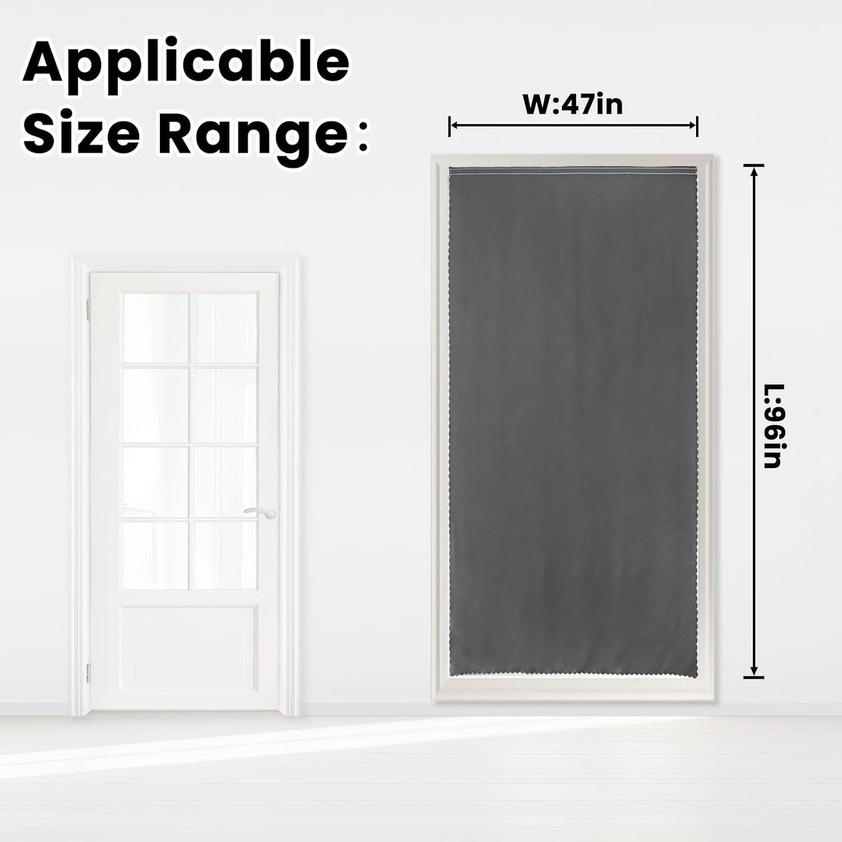 96"L x 47"W polyester curtains in Grey, alternate view 7