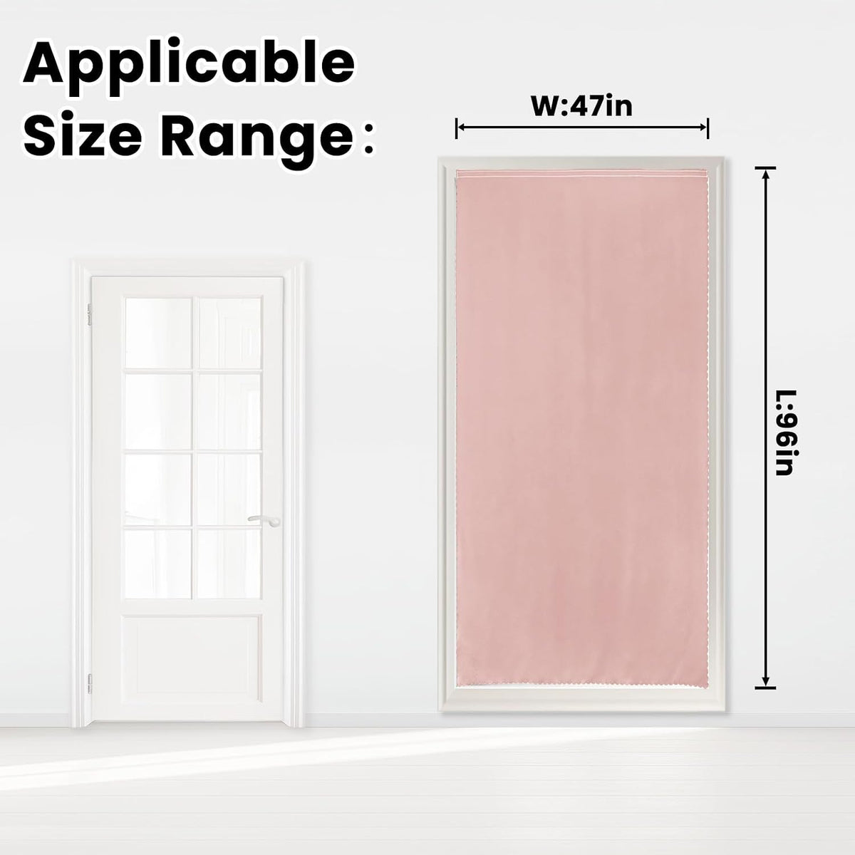 96"L x 47"W polyester curtains in Pink, alternate view 7
