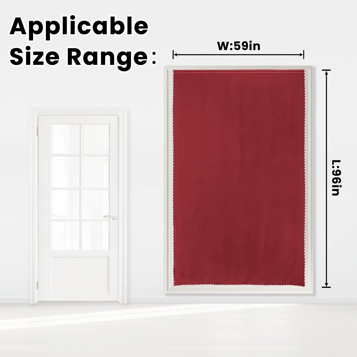 96"L x 59"W polyester curtains in Burgundy, alternate view 7