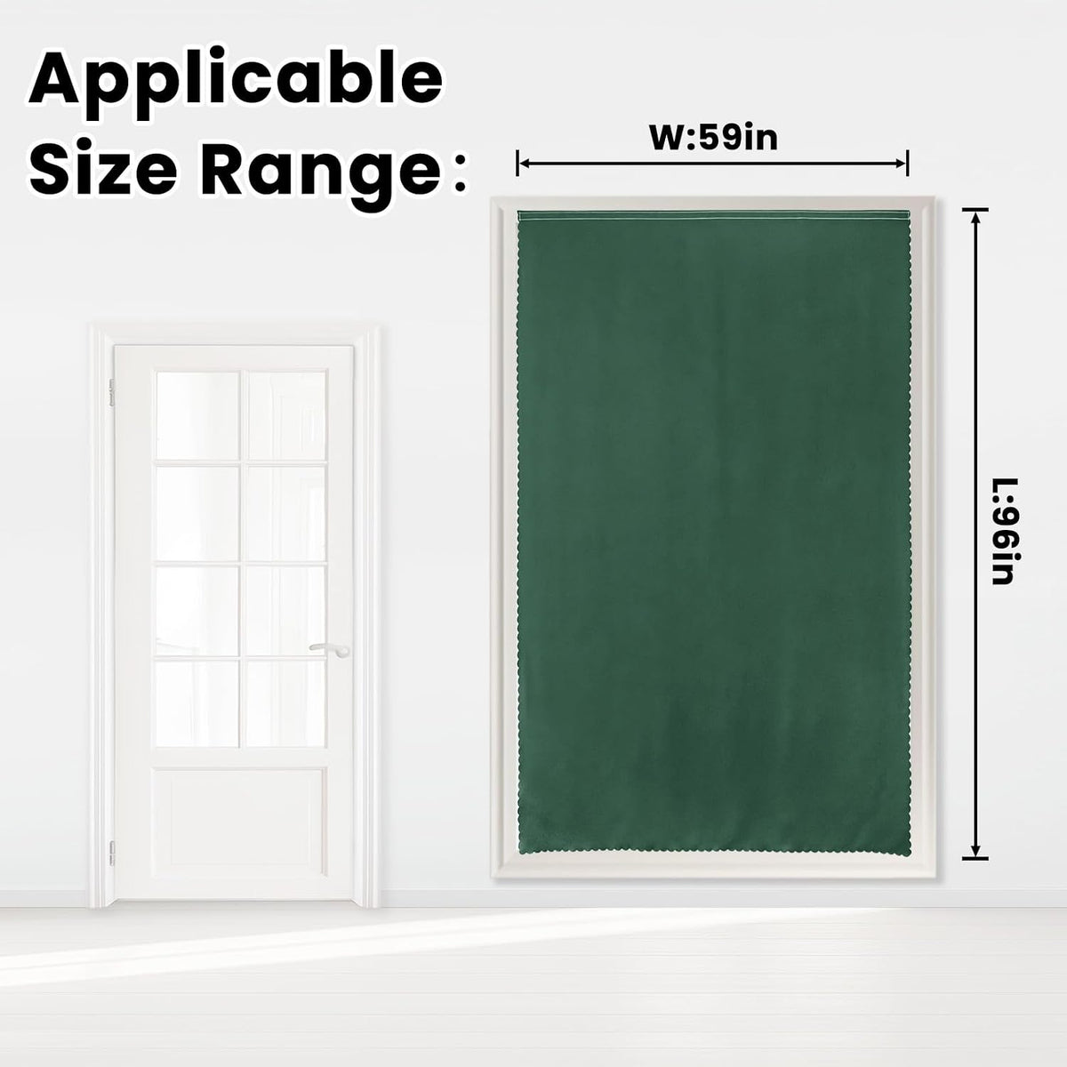 96"L x 59"W polyester curtains in Dark Green, alternate view 7