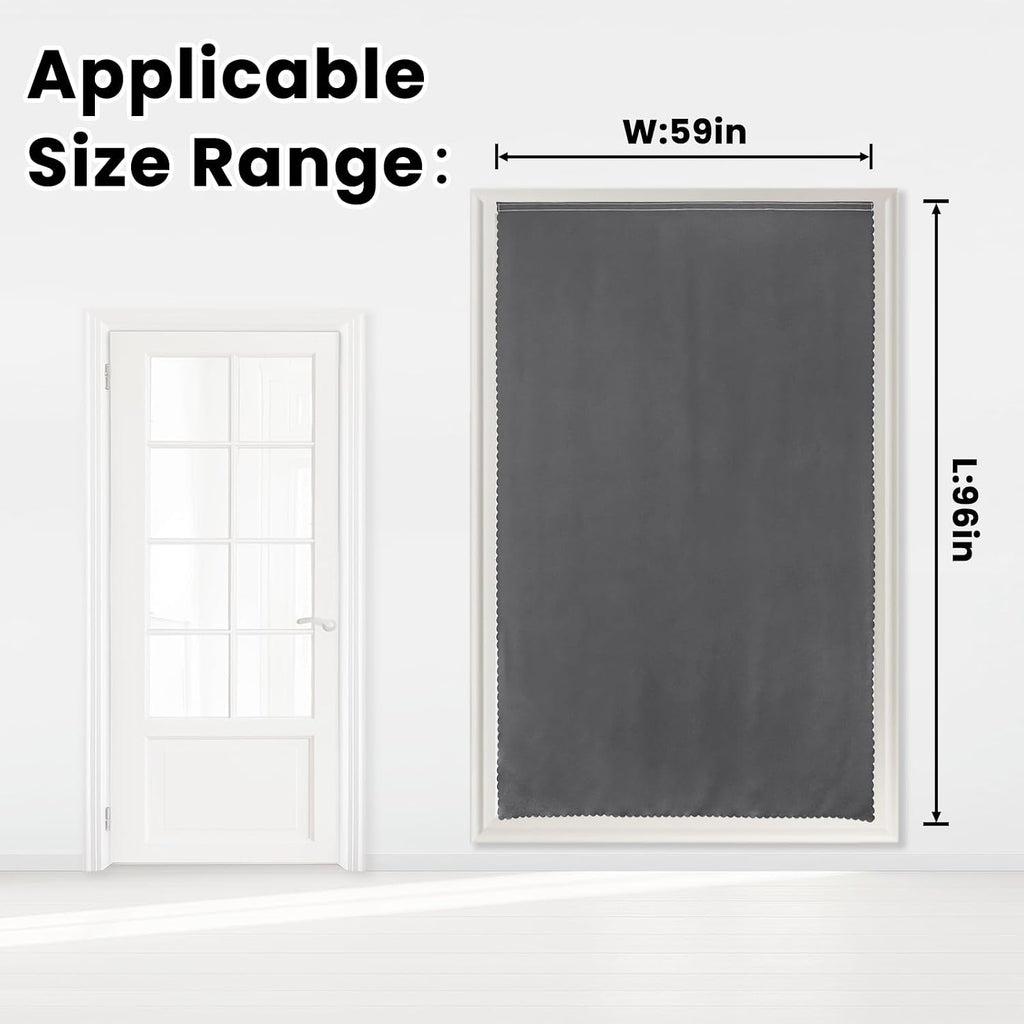 96"L x 59"W polyester curtains in Grey, alternate view 7