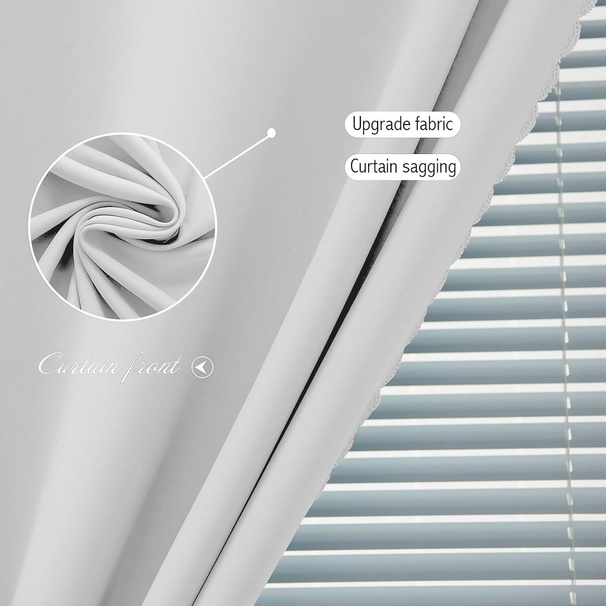 96"L x 59"W polyester curtains in Light Grey, alternate view 5