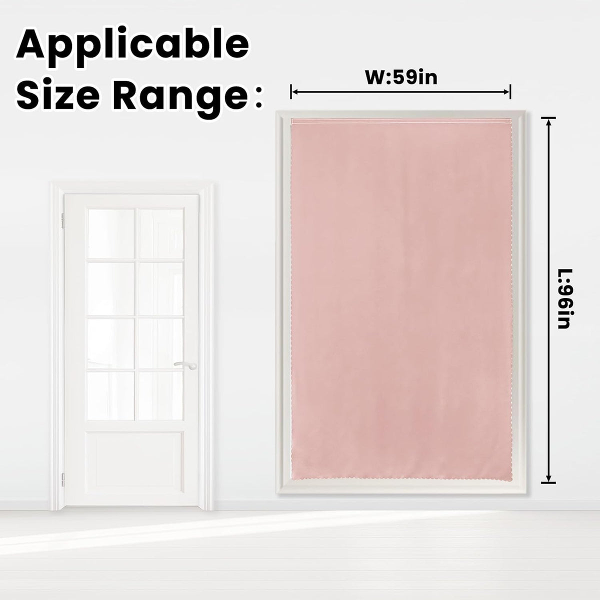96"L x 59"W polyester curtains in Pink, alternate view 6