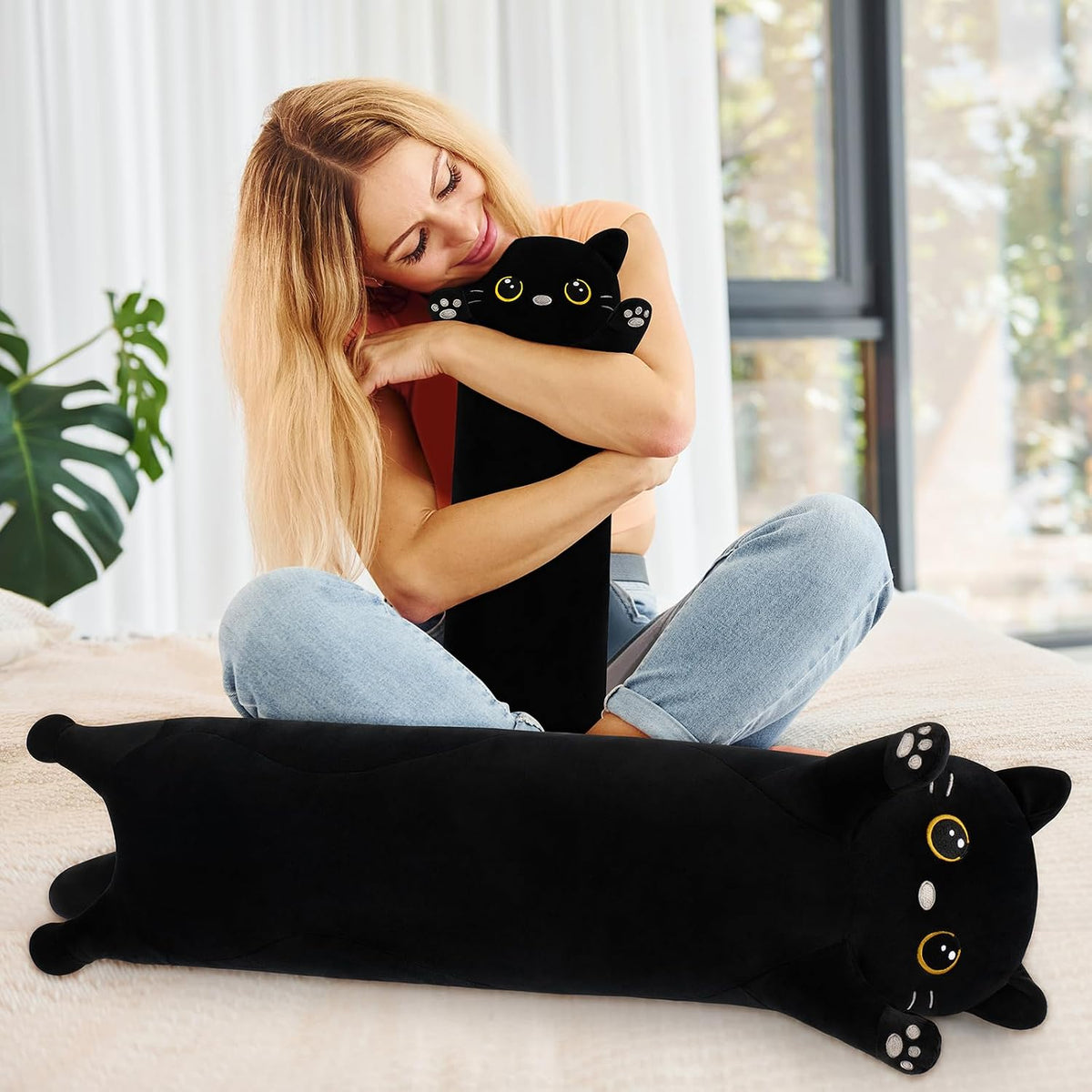20” fabric pillows in Black Cat C, alternate view 7