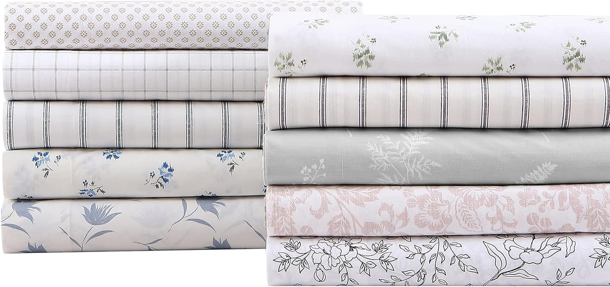 Queen cotton bedding sets in Trenton Stripe Green, alternate view 6