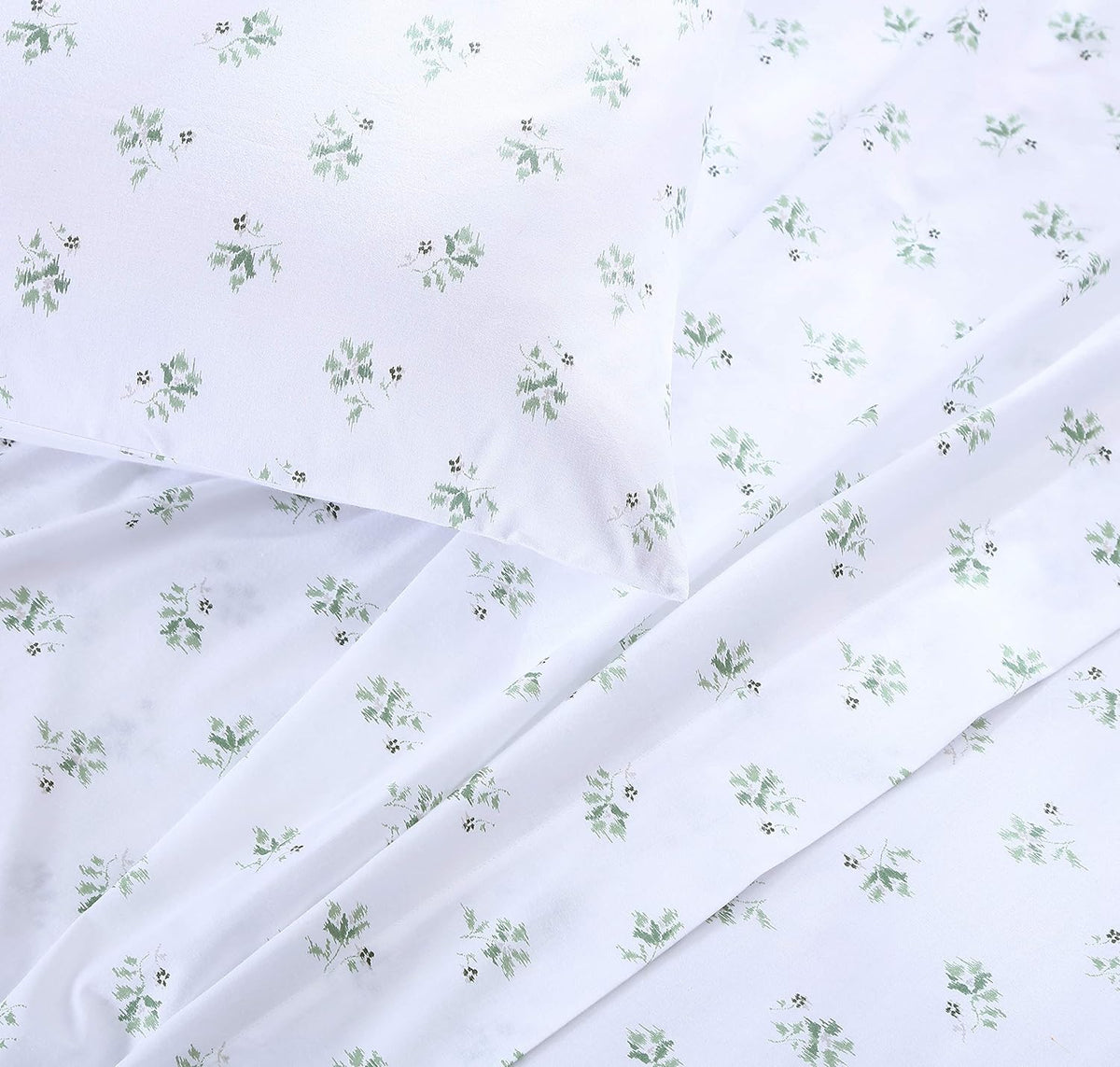 Twin cotton bedding sets in Green Sketchy Ditsy, alternate view 4