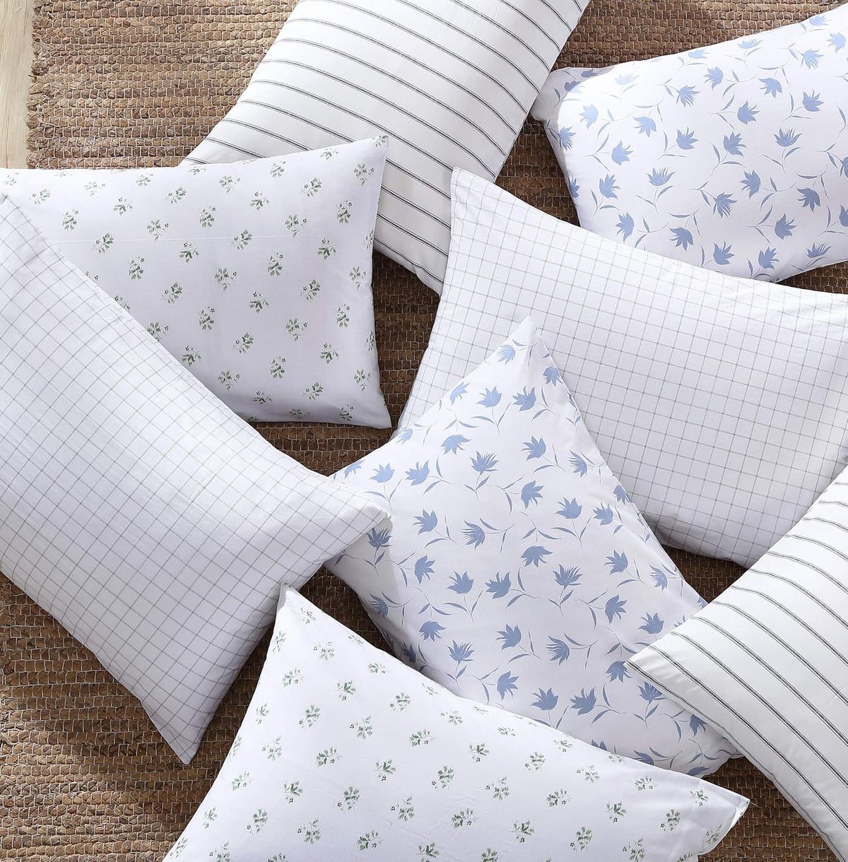 Twin cotton bedding sets in Green Sketchy Ditsy, alternate view 6