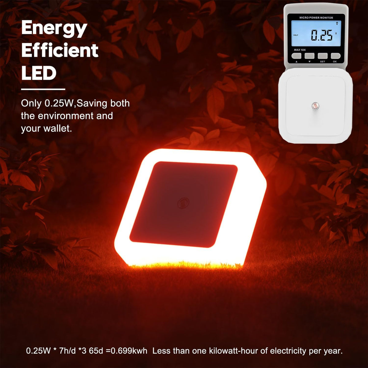 2.4"D x 2.4"W x 1.6"H plastic night lights & ambient lighting, alternate view 3