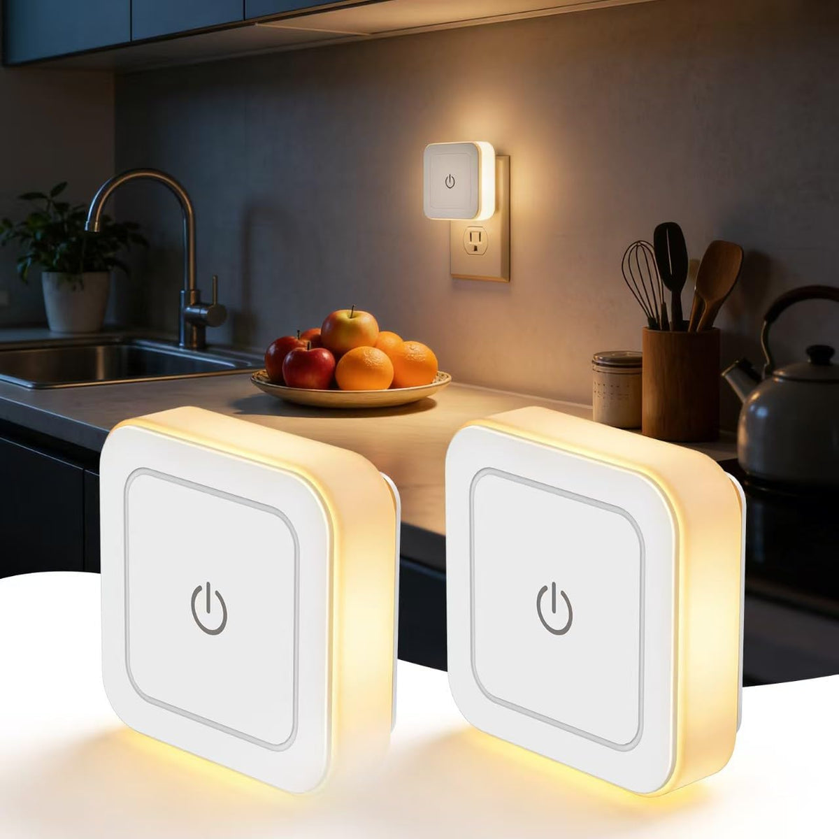 2.4"D x 2.4"W x 1.6"H plastic night lights & ambient lighting