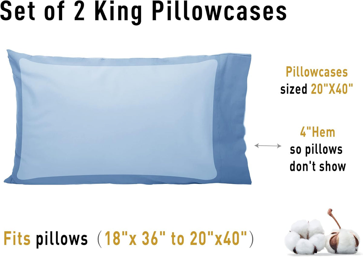 King (20"x40") cotton pillowcases, alternate view 8