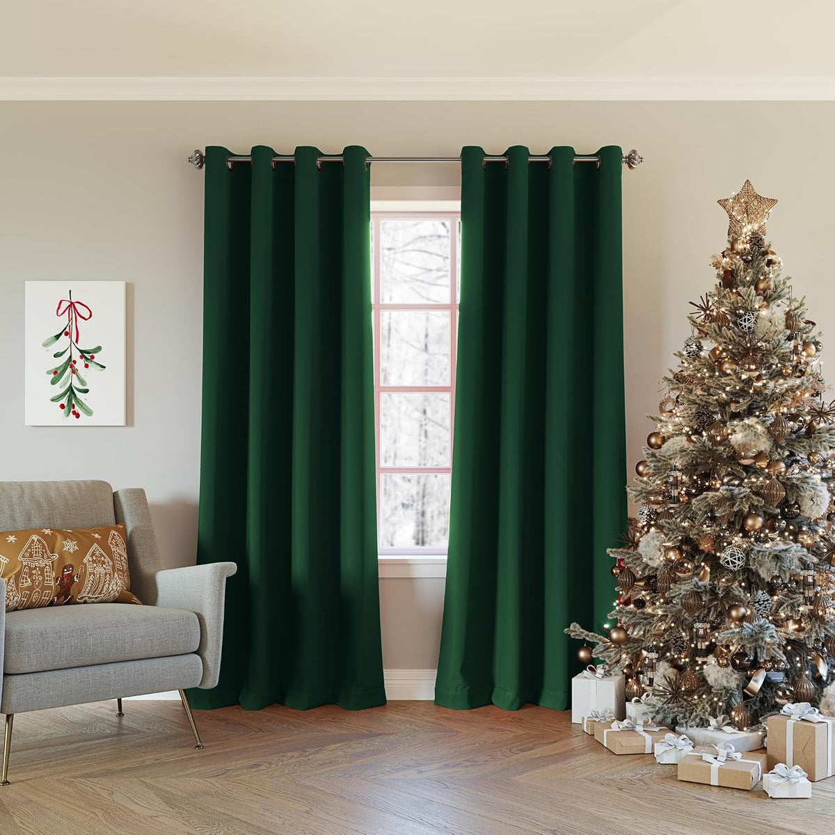 63"L x 52"W polyester curtains