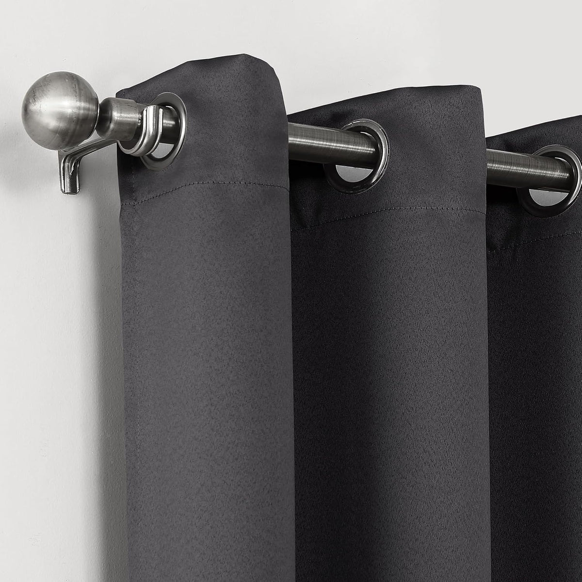 63"L x 52"W polyester curtains in Coal Gray, alternate view 3