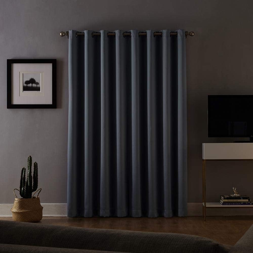 95"L x 52"W polyester curtains in Haze Blue, alternate view 2