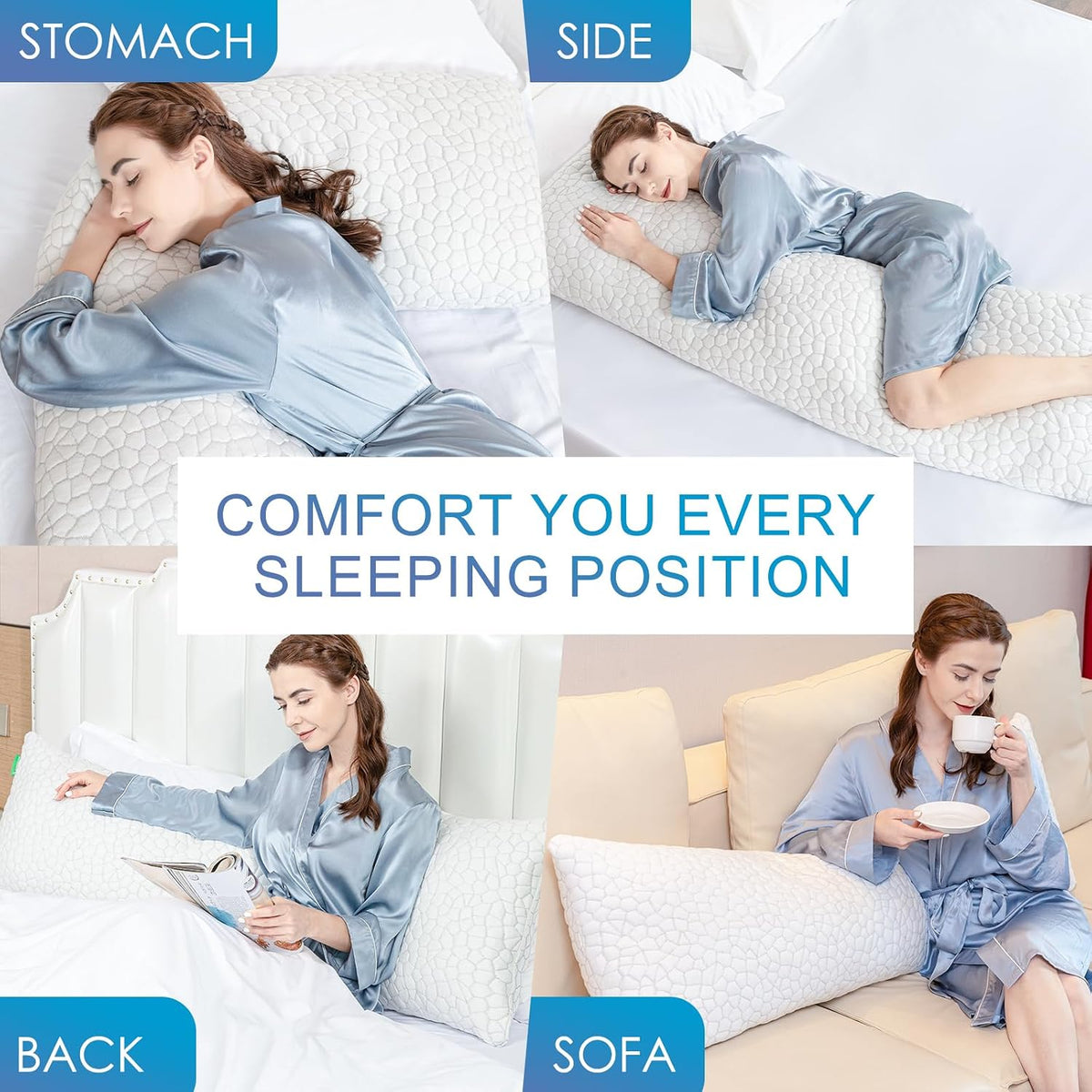 Body Pillow (1 Count) gel memory foam pillows in Original White (Cooling), alternate view 5