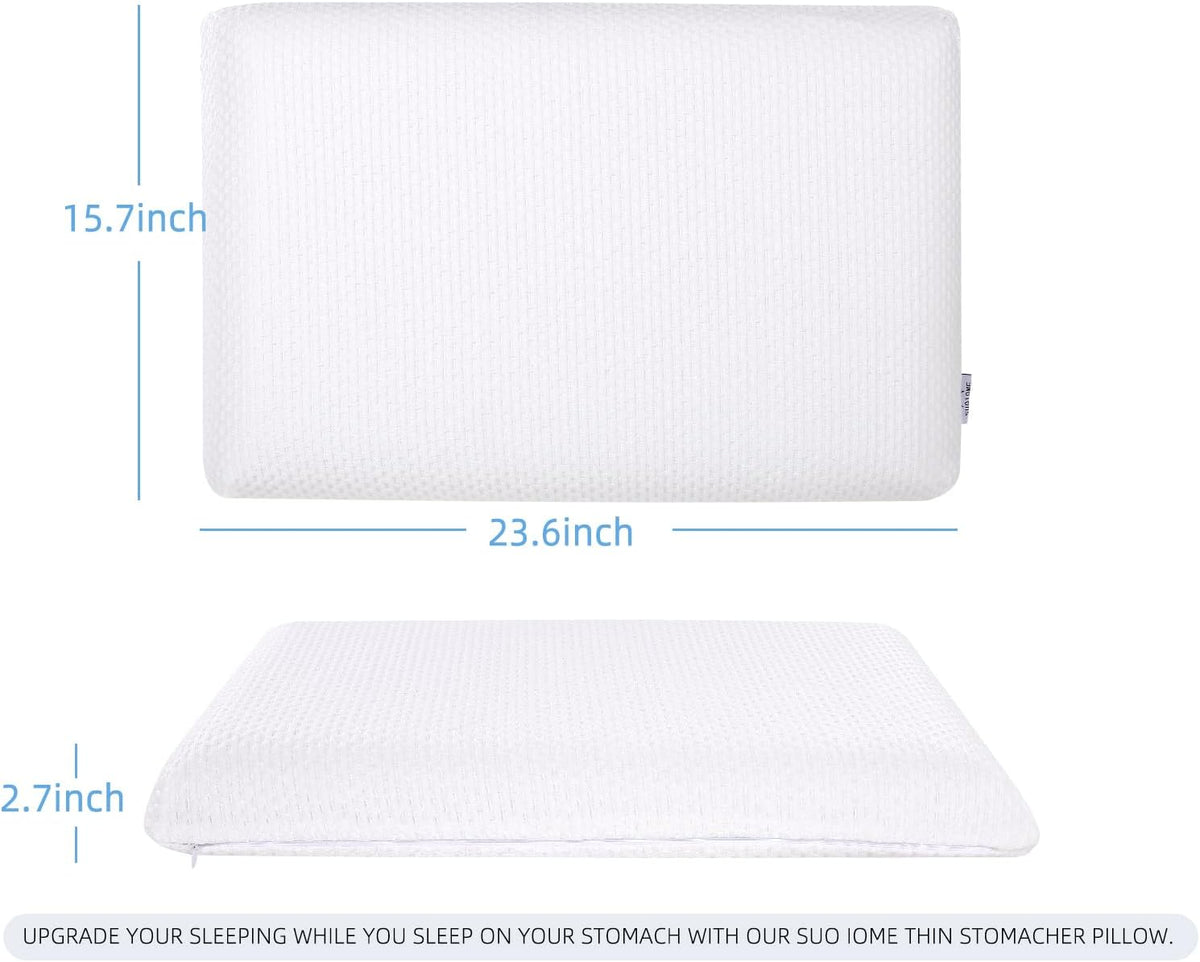 23x15.7x2.7 inch gel memory foam pillows in White, alternate view 3