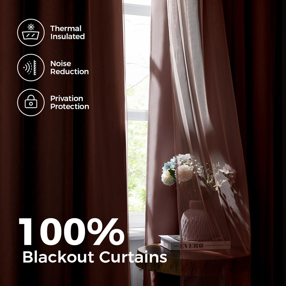 108"L x 52"W polyester curtains in Pink, alternate view 3